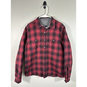 Tailor‎ Vintage Shirt Jacket Mens Medium Plaid Quilted Snap Pockets Shacket